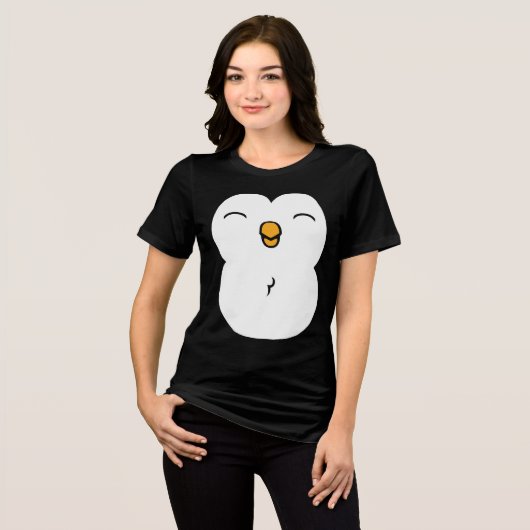 Niedlich Pinguin Bly Tri-Blend Shirt (Vorderseite voll)