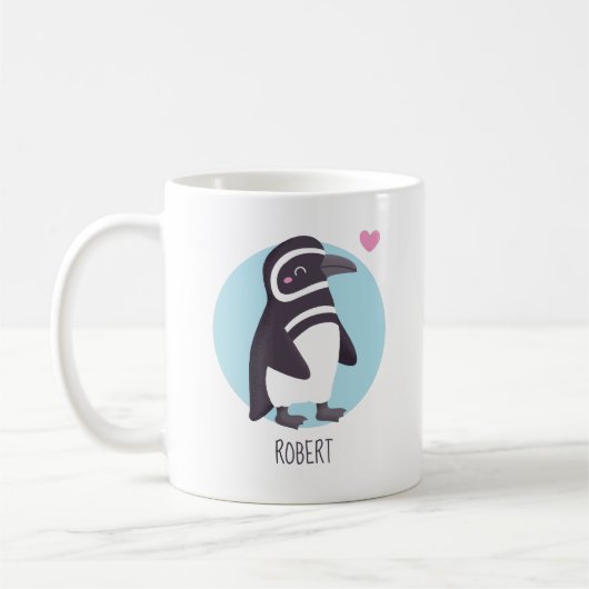 Niedlich Pinguin Boyfriend Matching Personalisiert Kaffeetasse (Links)