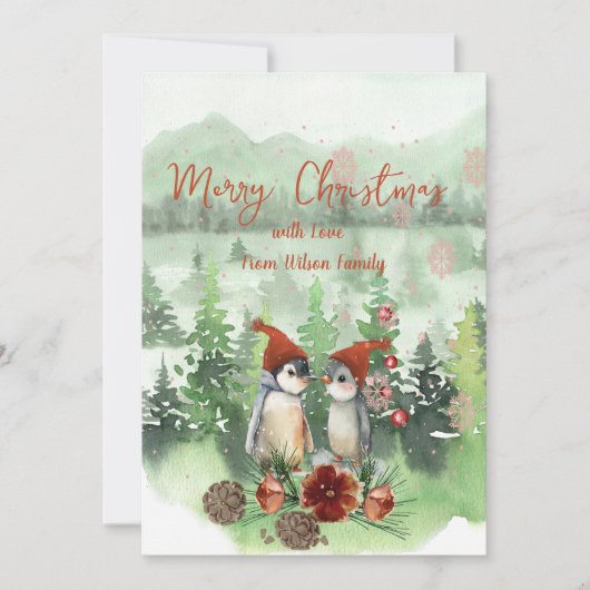 Niedlich Pinguin Feiertagskarte (Vorderseite)