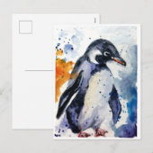 Niedlich Pinguin Feiertagspostkarte (Vorne/Hinten)