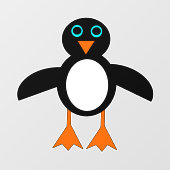 Niedlich Pinguin Fensteraufkleber (Blatt)