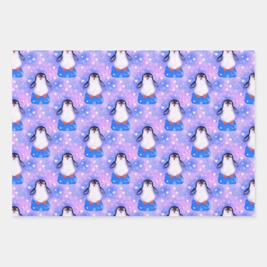 Niedlich Pinguin Geschenkpapier Set (Vorderseite)