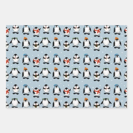 Niedlich Pinguin Geschenkpapier Set (Vorderseite)