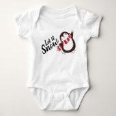 Niedlich Pinguin Let it Snow Weihnachten Baby Strampler (Vorderseite)