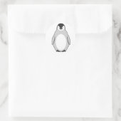 Niedlich Pinguin Runder Aufkleber (Tasche)
