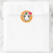 Niedlich Pinguin Runder Aufkleber (Tasche)