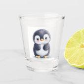 Niedlich Pinguin Schnapsglas (Vorderseite)