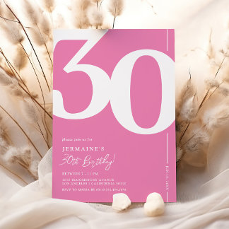 Niedlich Pink 30. Geburtstagsfeier Party Einladung
