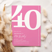 Niedlich Pink 40. Geburtstag Party Einladungen