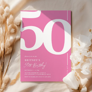 Niedlich Pink 50. Geburtstagsparty Einladung