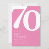 Niedlich Pink 70. Geburtstagsparty Einladung (Vorderseite)
