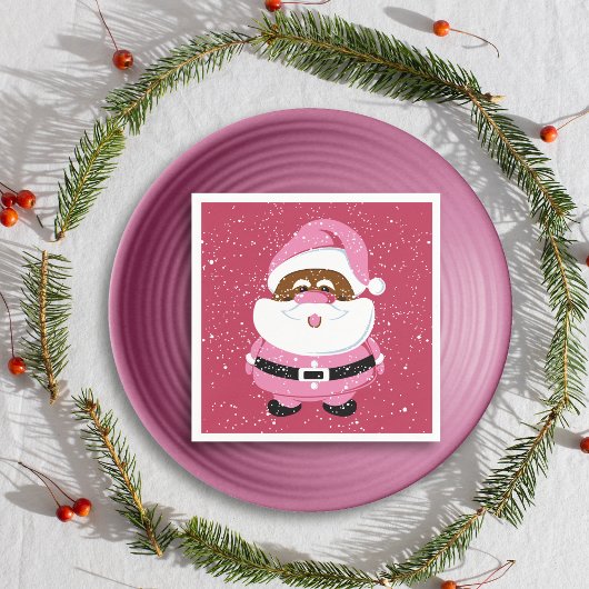 Niedlich Pink American Santa Claus Weihnachten Serviette