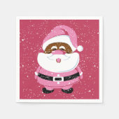 Niedlich Pink American Santa Claus Weihnachten Serviette (Vorderseite)
