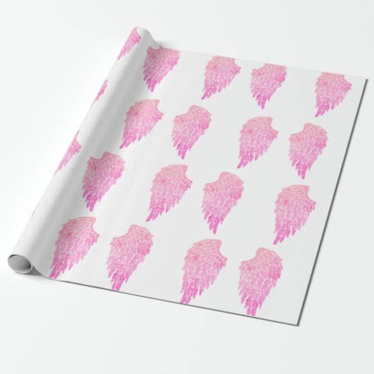 Niedlich Pink Angel Wings Geschenkpapier (Ungerollt)