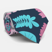 Niedlich Pink Aquamarin Hippo Floral Butterfly Lil Krawatte (Gerollt)
