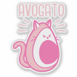 Niedlich Pink Avocado Cat Aufkleber