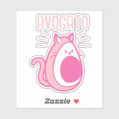 Niedlich Pink Avocado Cat Aufkleber (Blatt)
