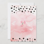 Niedlich Pink Axolotl Boba Tea Einladung zum Gebur (Rückseite)