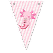 Niedlich Pink Axolotl Boba Tea Girl Wimpelkette (Erste Fahne)