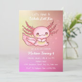 Niedlich Pink Axolotl Geburtstag Einladung (Stehend Vorderseite)