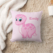 Niedlich Pink Baby Brontosaurus Dinosaurier Kissen (Decke)