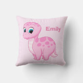 Niedlich Pink Baby Brontosaurus Dinosaurier Kissen (Rückseite)