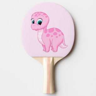 Niedlich Pink Baby Brontosaurus Dinosaurier Tischtennis Schläger