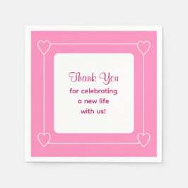 Niedlich Pink Baby Dusche Vielen Dank für Ihre Fei Serviette