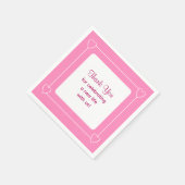 Niedlich Pink Baby Dusche Vielen Dank für Ihre Fei Serviette (Ecke)