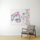 Niedlich Pink Baby Elephant and Rose Room Wandteppich (Beispiel (Horizontal))