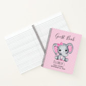 Niedlich Pink Baby Elephant Baby Showbook Notizblock (Innenseite)