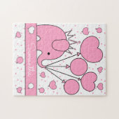 Niedlich Pink Baby Elephant Puzzle (Horizontal)