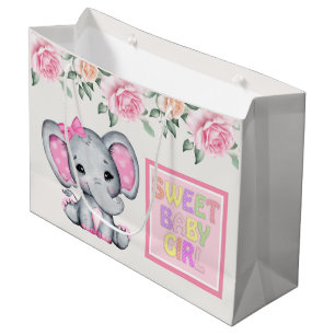 Niedlich Pink Baby Elephant Sweet Baby Girl Große Geschenktüte