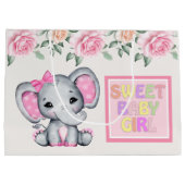 Niedlich Pink Baby Elephant Sweet Baby Girl Große Geschenktüte (Rückseite)