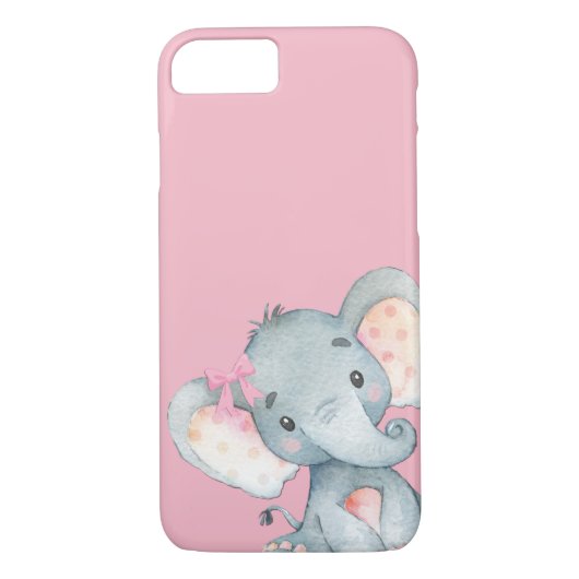 Niedlich Pink Baby Elephant Whimsical Case-Mate iPhone Hülle (Rückseite)