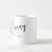 Niedlich Pink Baby Feet Script Mummy Year etablier Kaffeetasse (Vorderseite Links)