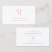 Niedlich Pink Baby Footprints Certified Newborn Na Visitenkarte (Vorne/Hinten)