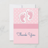 Niedlich Pink baby Girl Footprints - Danke