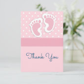 Niedlich Pink baby Girl Footprints - Danke (Stehend Vorderseite)