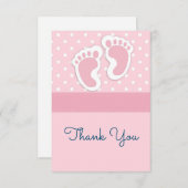 Niedlich Pink baby Girl Footprints - Danke (Vorne/Hinten)