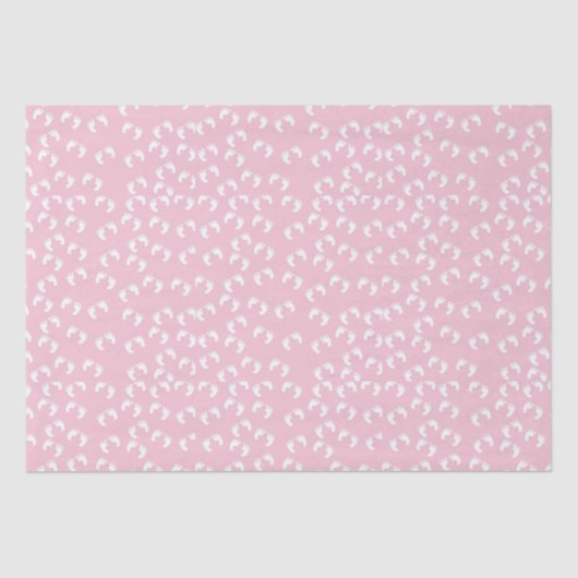 Niedlich Pink Baby Girl FootPrints Kinderdusche Seidenpapier (Vorderseite)