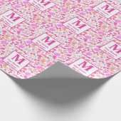 Niedlich Pink Baby Girl Kinderzimmer Muster person Geschenkpapier (Ecke)