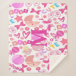 Niedlich Pink Baby Girl Kinderzimmer Muster person Sherpadecke