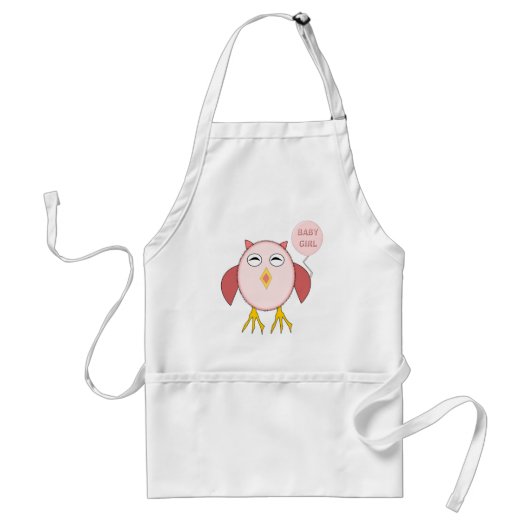 Niedlich Pink Baby Girl Owl Cooking Schürze (Vorne)