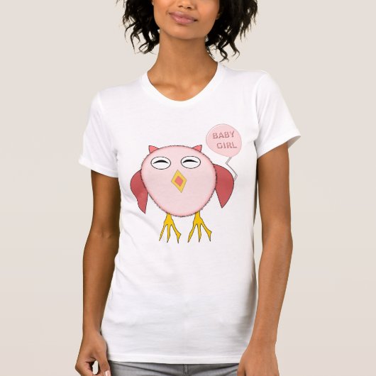 Niedlich Pink Baby Girl Owl T Shirt (Vorderseite)