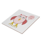 Niedlich Pink Baby Girl Owl Tile Fliese (Seite)