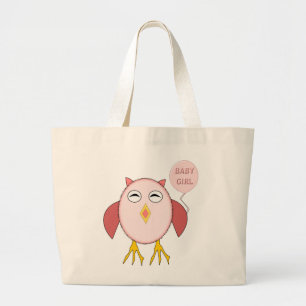 Niedlich Pink Baby Girl Owl Totbeutel Jumbo Stoffbeutel