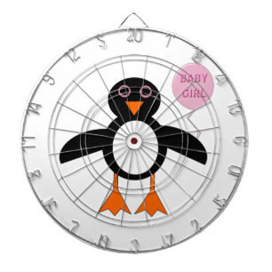 Niedlich Pink Baby Girl Pemguin Dart Board Dartscheibe