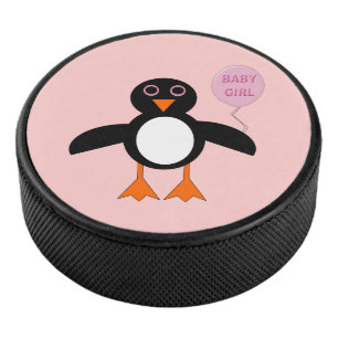 Niedlich Pink Baby Girl Penguin Hockey Puck