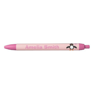 Niedlich Pink Baby Girl Penguin Personalisiert Pen Kugelschreiber